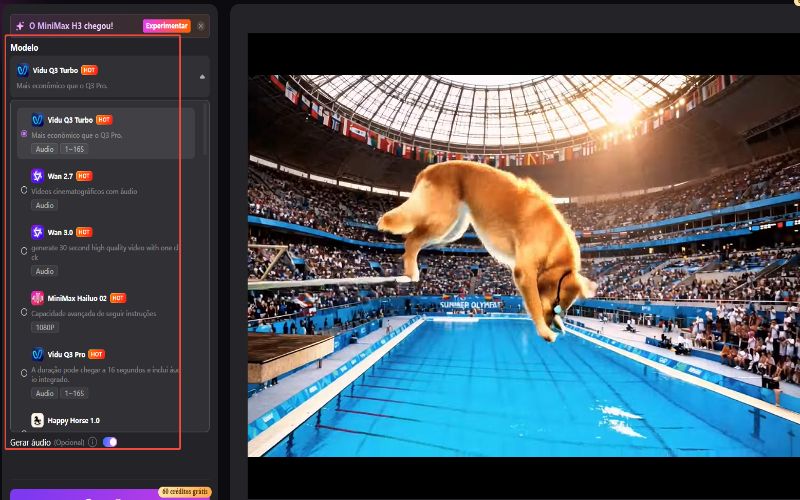 Selecione um modelo de vídeo com IA no Edimakor