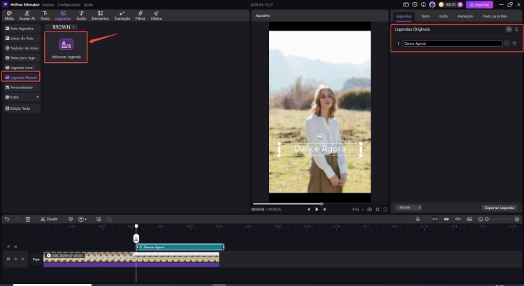 adicionar legendas ao vídeo edimakor