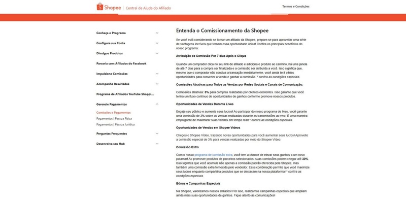comissão afiliado shopee