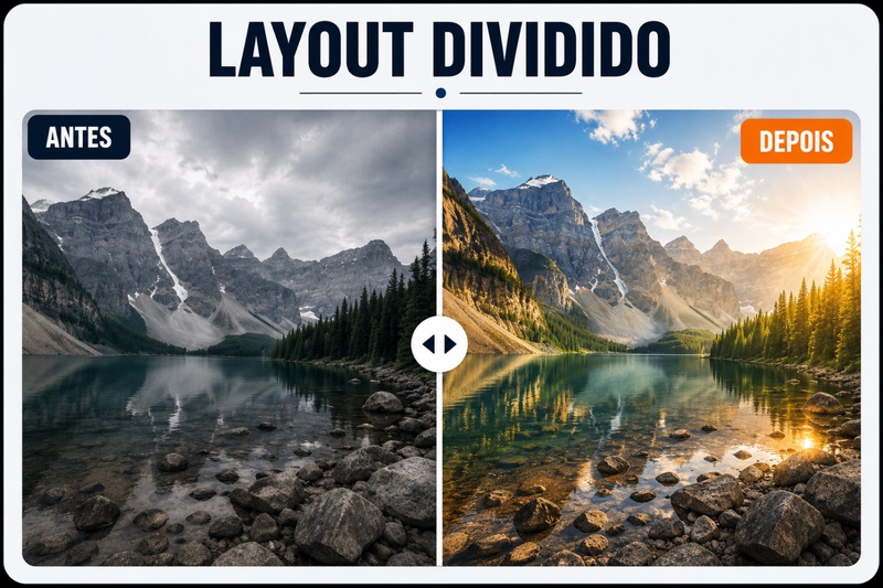 layout dividido imagens