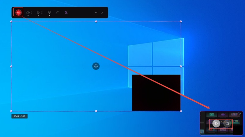 gravação overlay video