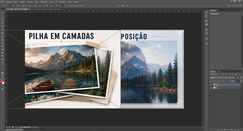 passa 2 camadas photoshop imagem