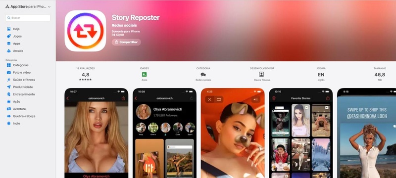 repostar stories instagram iphone app