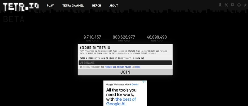 tetri.io jogo de montar blocos