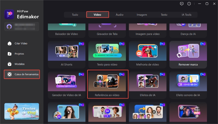 transformar imagem em vídeo no menu do edimakor