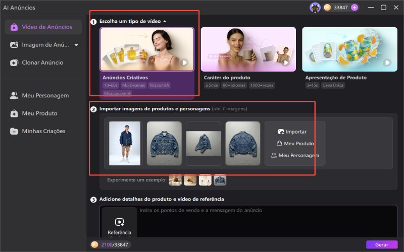 upload product images or videos into edimakor ai ad generator