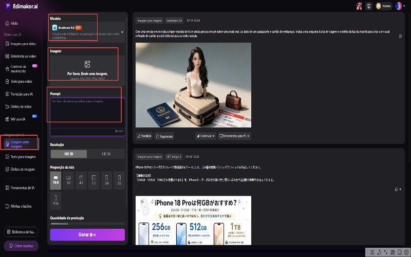 Digite um prompt de imagem