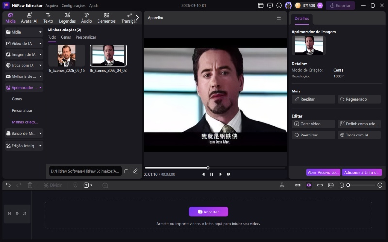 Pré-visualize e salve imagens aprimoradas no HitPaw Edimakor