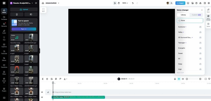 como colocar efeito de voz CapCut