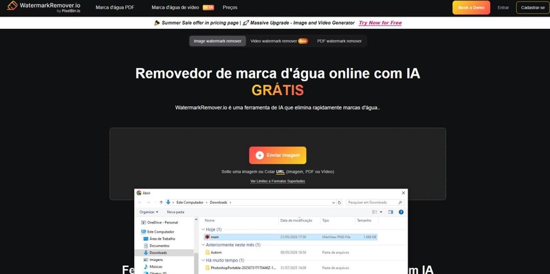 upload imagem watermark remover