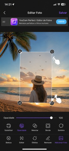 sobreposição youcam perfect