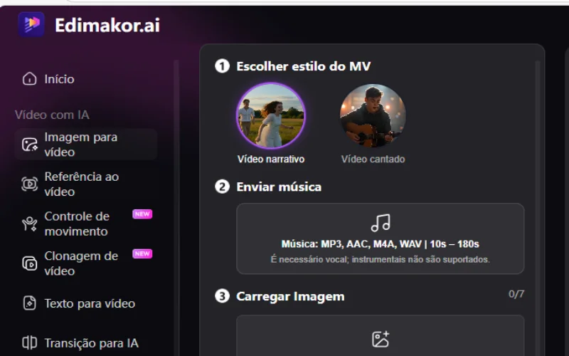 enviar música para edimakor ai