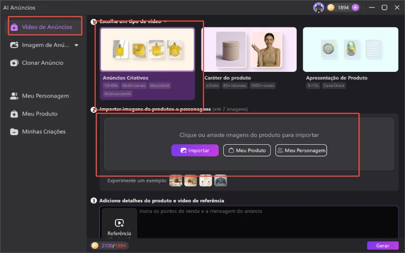 Selecionando um tipo de vídeo de anúncio no HitPaw Edimakor, um dos melhores geradores de anúncios com IA