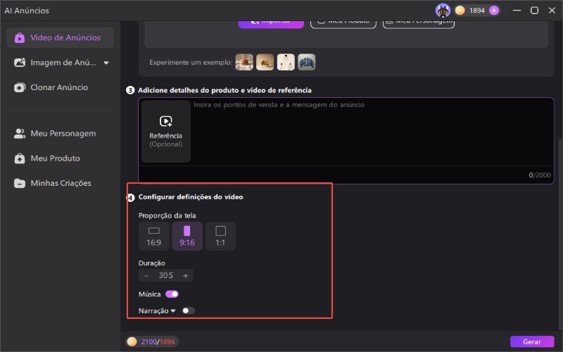 Compartilhe os resultados finais feitos pelo gerador de anúncios do Edimakor com IA