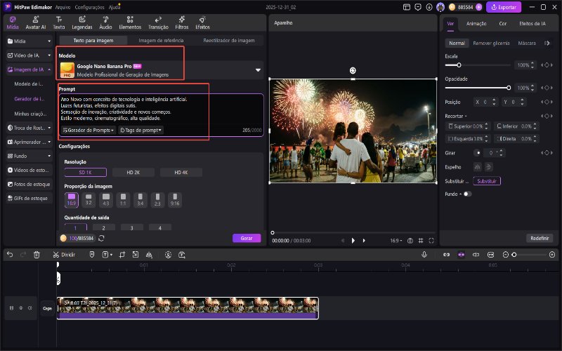 instruções para fotos com IA