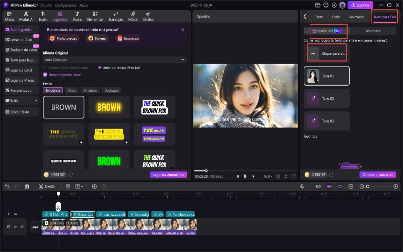 Alterar voz do locutor