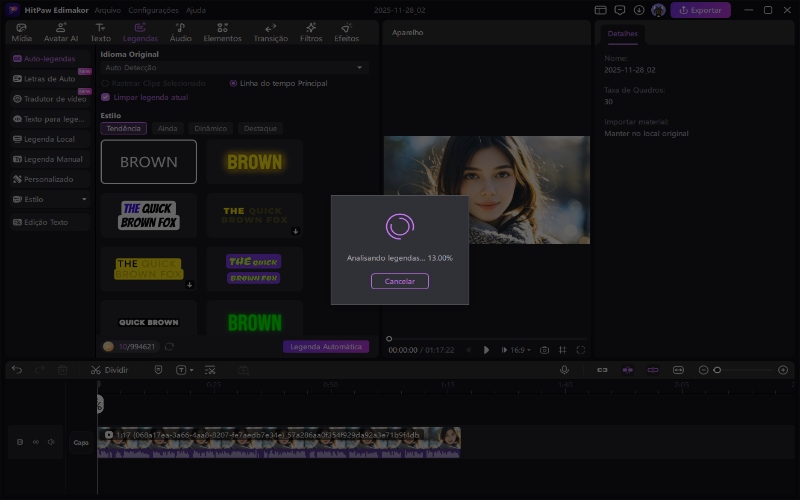 Legendas automáticas
