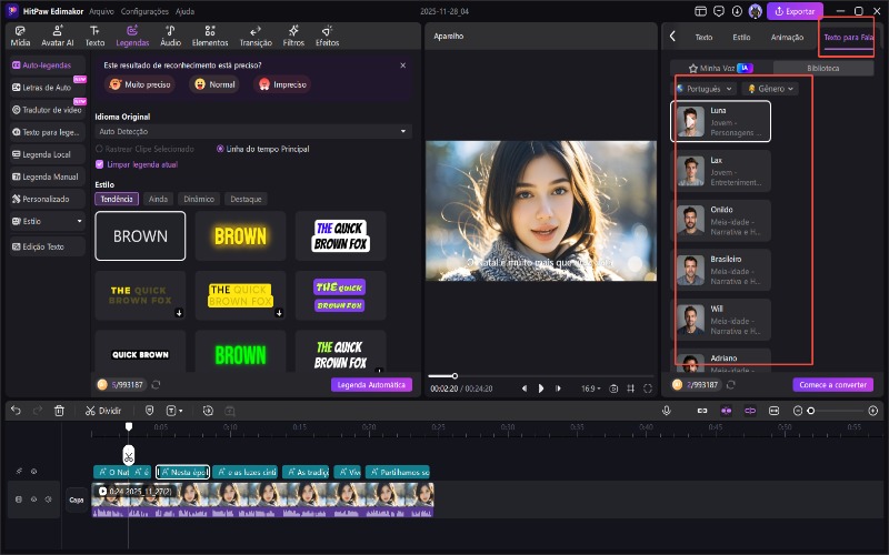 Alterar voz do locutor