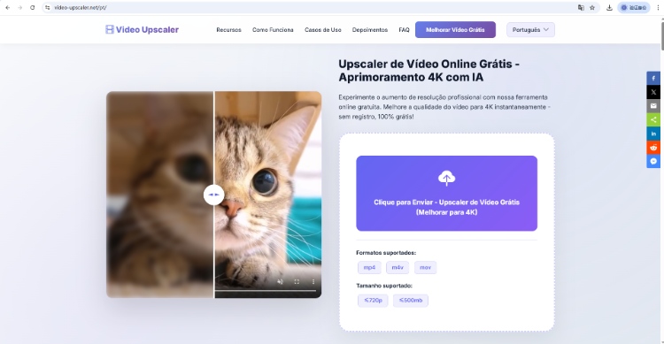transformar vídeo em 4k online grátis