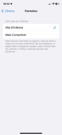 como aumentar a resolução de vídeo no iphone