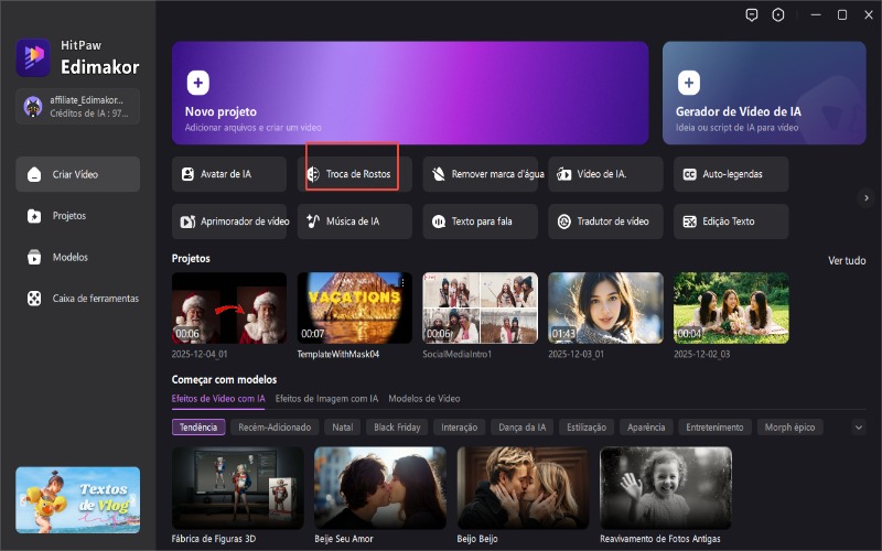 troca de rostos da Sra. Noel