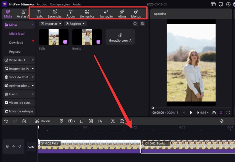 adicionar live photos e editar