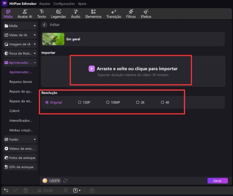 ai para melhorar qualidade de vídeos do instagram