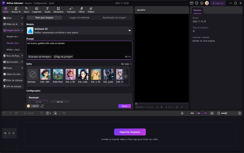 escolha o método de cartoon com IA