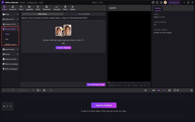 guia de troca de rostos com IA edimakor 1