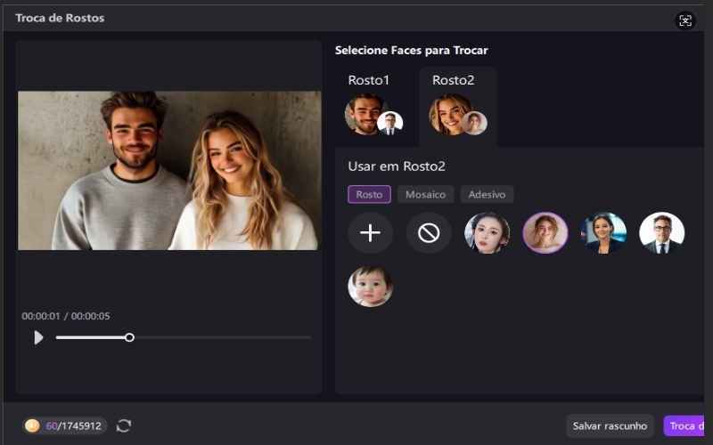 guia de troca de rostos com IA edimakor 2