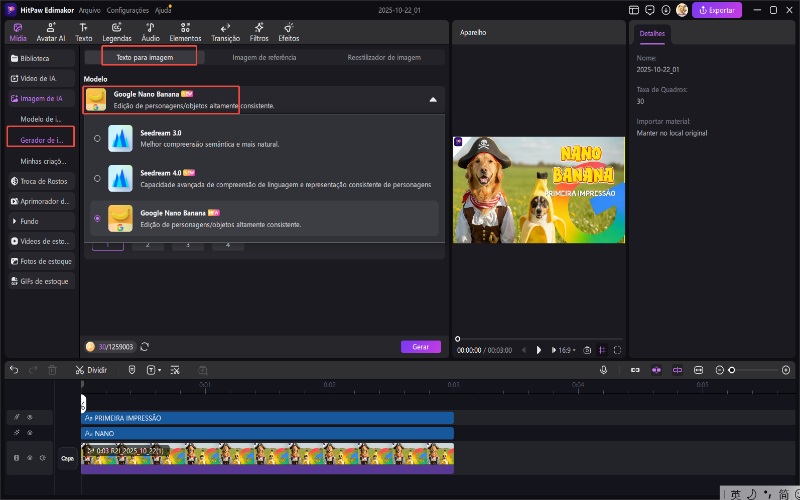 escolher texto para imagem