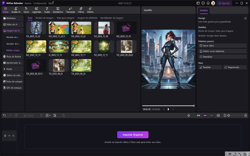 gerar garota AI com edimakor