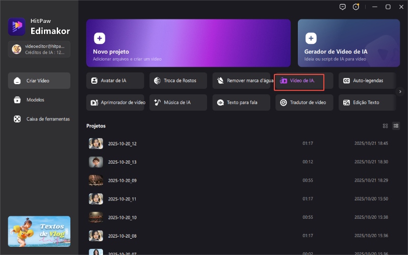 iniciar imagem para vídeo