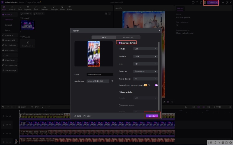 vídeo slideshow Passo 3