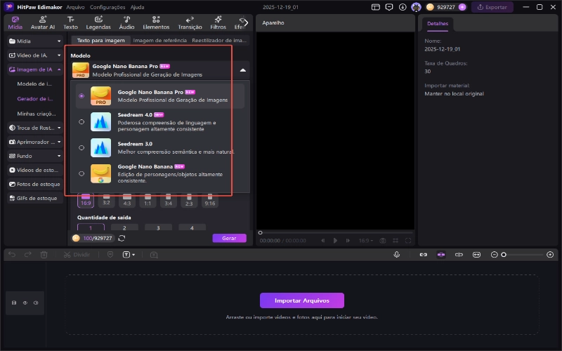 Escolha o modelo e carregue a imagem.