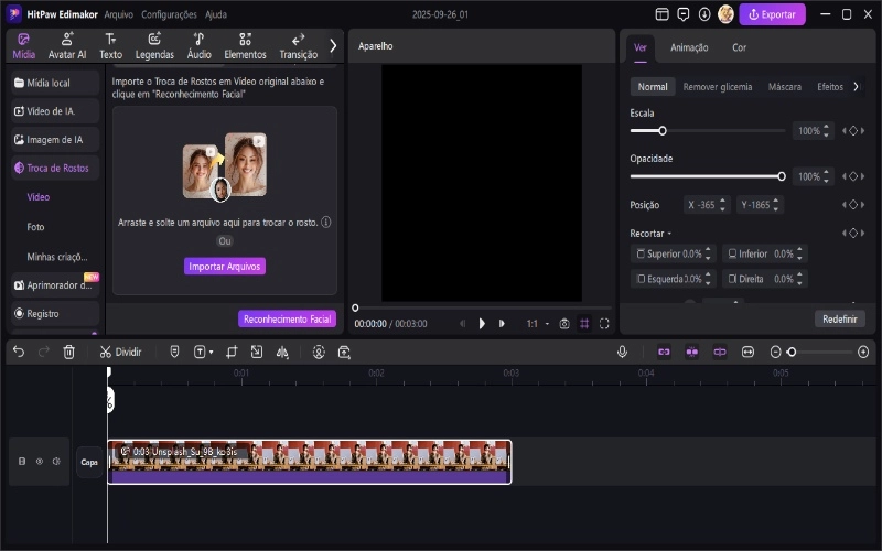 vídeo deepfake de troca de rosto