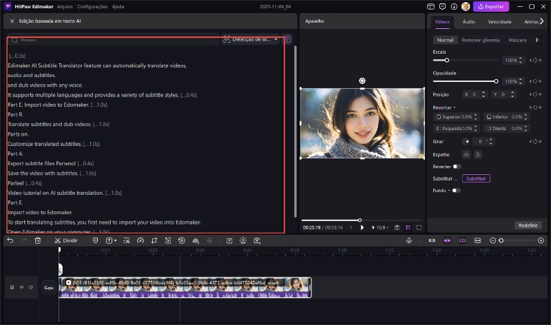 Guia de edição de texto baseado em IA do Edimakor 2