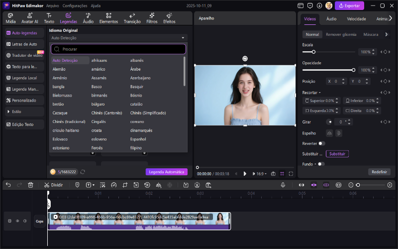 tradução de legendas em IA