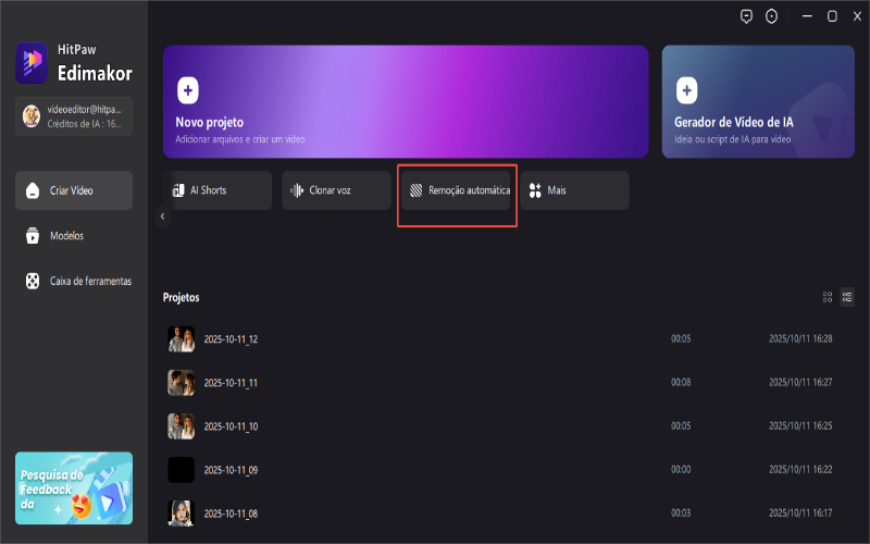 remoção de fundo de vídeo por IA