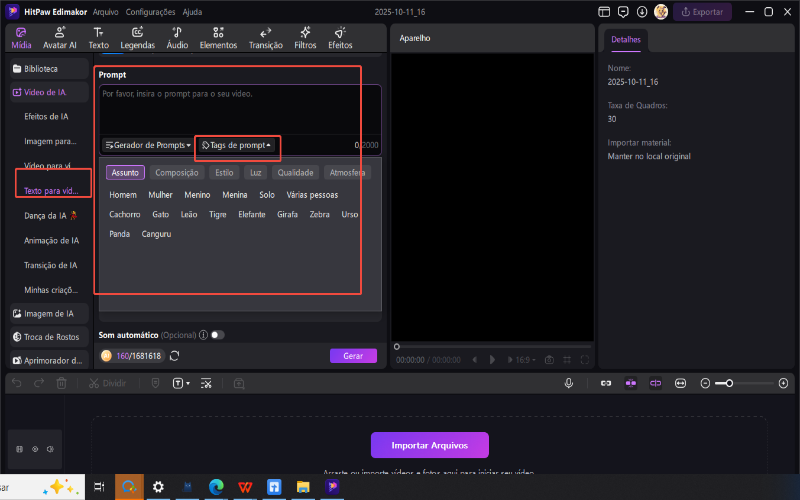 como usar o edimakor ai texto para vídeo