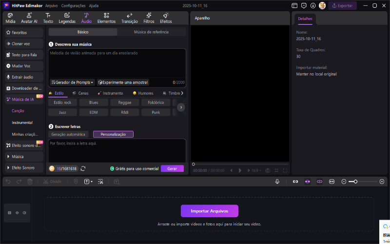 como usar música edimakor ai