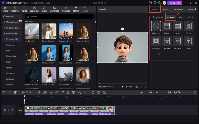 como usar o mascaramento de vídeo edimakor