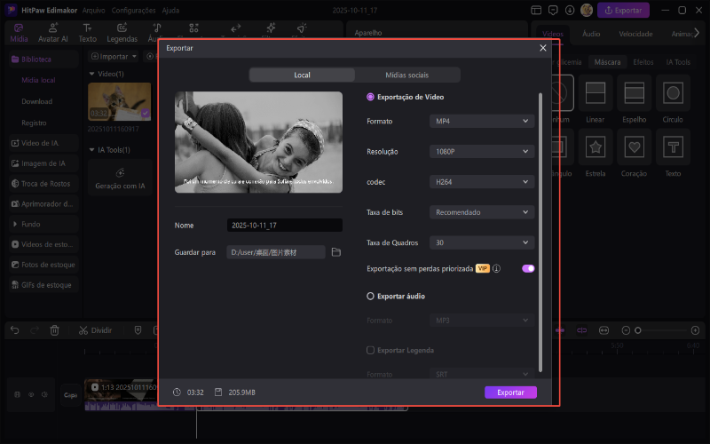 exportar vídeo edimakor