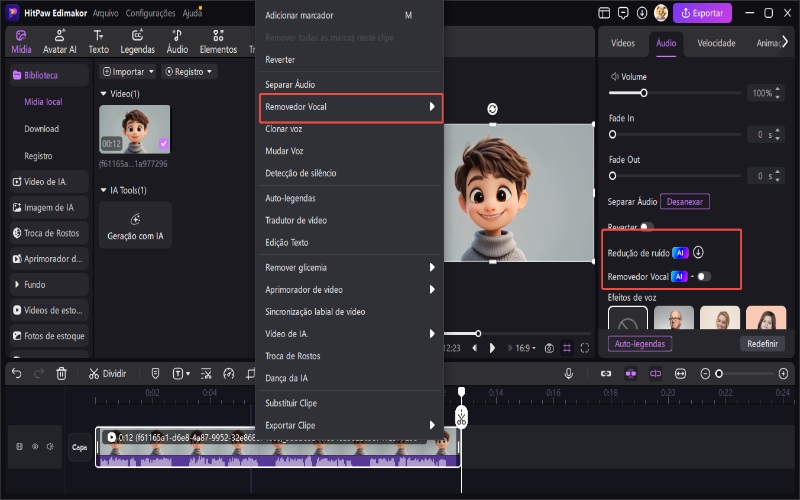 remover ruído de fundo Passo 2