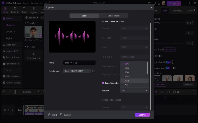 remover ruído de fundo Passo 3
