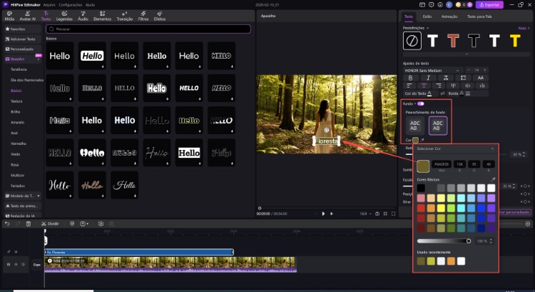 editar e personalizar texto