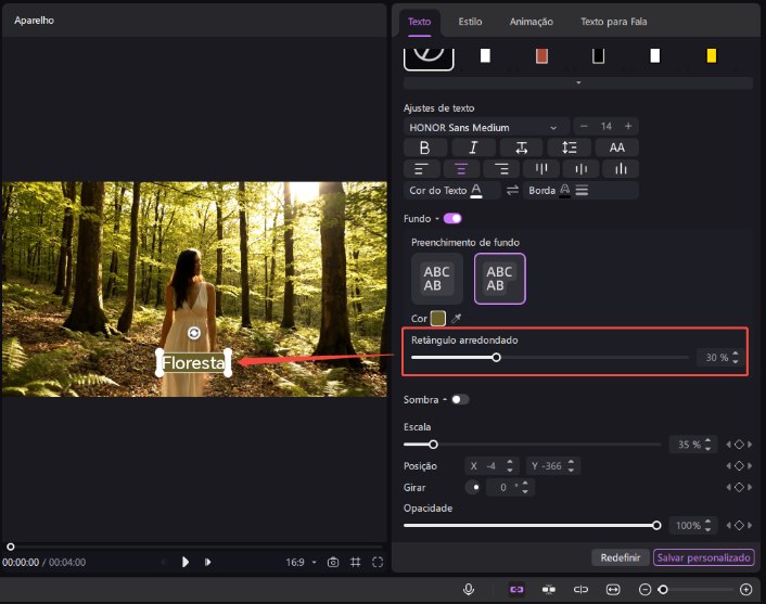 editar e personalizar texto