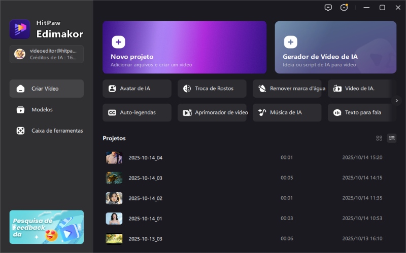 criador de vídeos do TikTok Passo 1
