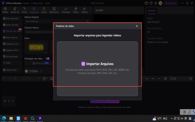 traduzir vídeos Passo 2
