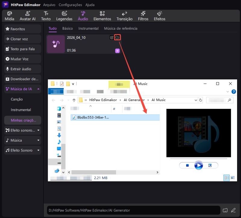 salvar e editar música com ia